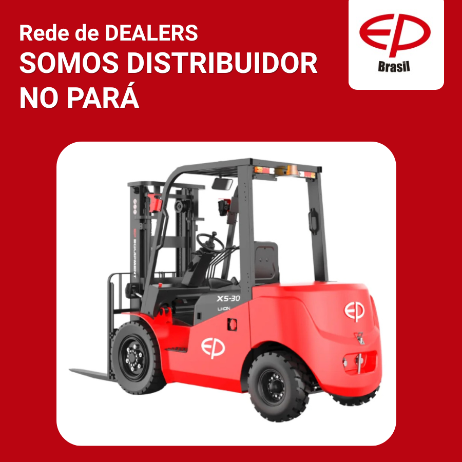 Empilhadeira EP Equipment X5-30 a bateria de lítio, distribuída pela Detalhes no Pará